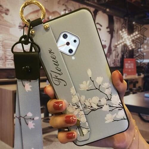 Lanyard Wrist Strap Phone Case For VIVO V17/Y9S/X50 Lite/V1945A For Girls Phone Holder Anti-dust Shockproof