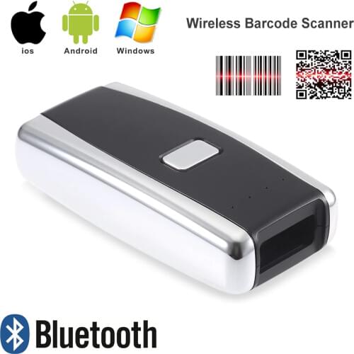 Mini Bar Code Scanner Bluetooth 1D 2D Wireless Mobile Barcode Reader For Ipad IPhone Android Tablet PC Portable Hand Scanner