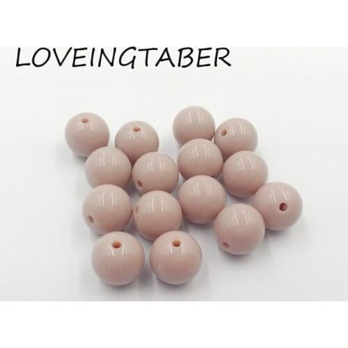 Choose Size First ) 8mm/10mm/12mm/14mm/16mm/18mm/20mm Light Dusty Pink (3#) Acrylic Solid Beads For DIY Necklace