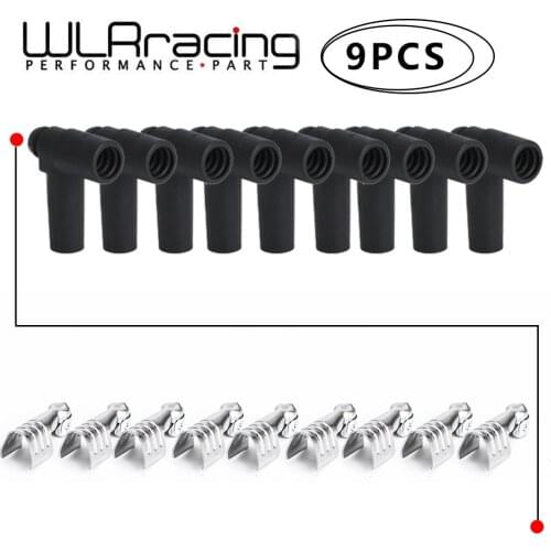 WLR RACING - 9 pcs / set Universal Hei Style Distributor End Spark Plug Wire Rubber Boots & Stainless Steel Ends WLR-SSC02