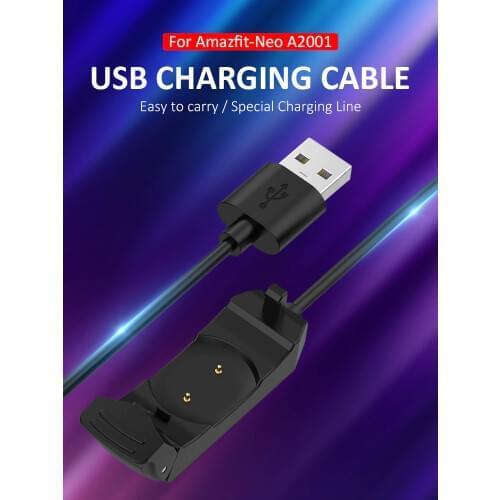 For Amazfit Neo A2001 Charger Dock Smart Watch USB Charging Cable Lines Adult Smartwatch Charger Cord Wire Adapter Accessories