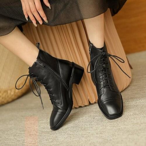 QZYERAI 2021 Women Martins Genuine Leather Shoes High Top Fashion Winter Fur Shoes Motorcycle Ankle Boots Couple Boots