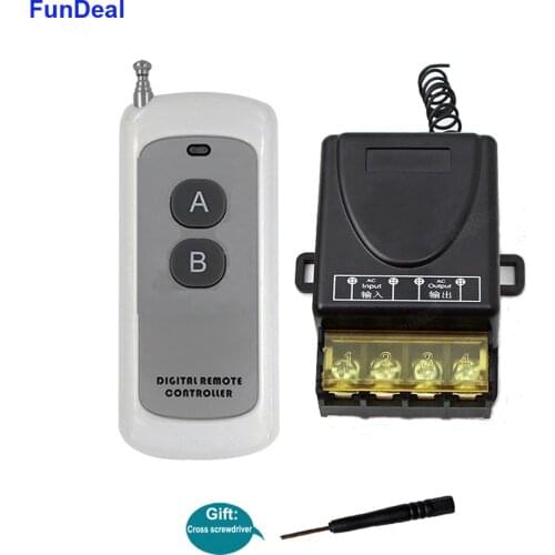 433MHz 30A 1 Channel Receiver Wireless RF Relay Remote Control Switch Module 1000 Meters Transmitter For Water Pump Power ON OFF