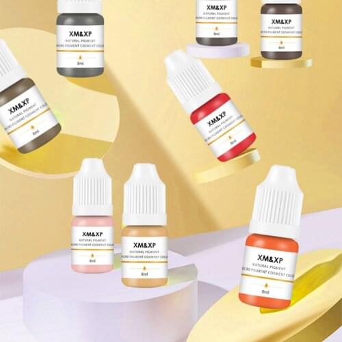 1pcs 8ML Microbalding Pigment Semi Permanent Makeup Eyebrow Ink Lips Eye Line Natural Tattoo Color for Body Art Supplies