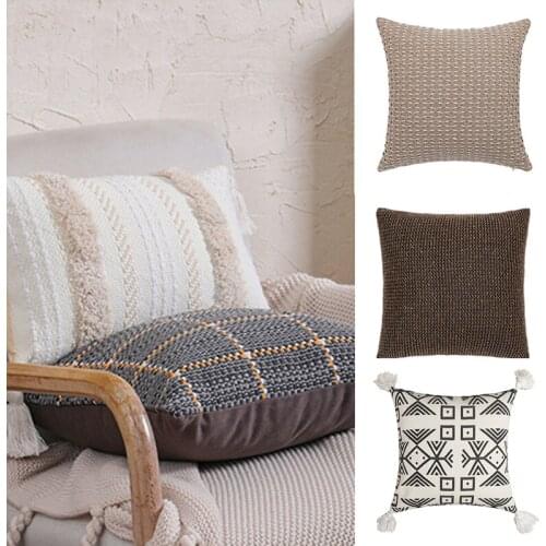1PC Bohemian Geometric Tassel Hug Pillowcase Tufted Woven Cushion Cover Luxury Sofa Pillowcase Home Decoration