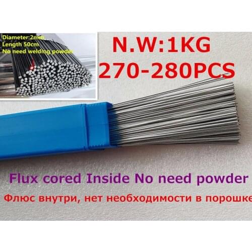 10PC-280PC 2mm*50cm Low temperature aluminum flux cored welding wire No need aluminum powder Instead of WE53 copper aluminum rod