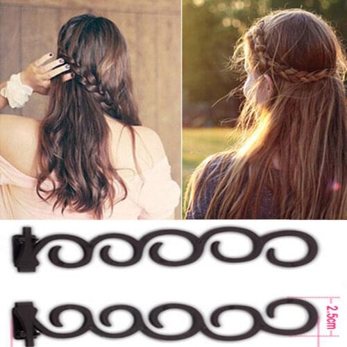 2Pcs Fashion Women Magic Hair Twist Centipede Styling Braid Clip Stick Bun Maker DIY Tool Hair Accessories Girls