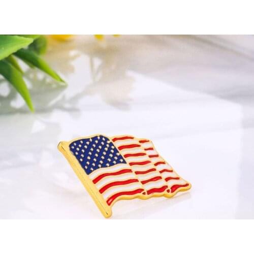 5Pcs Waving American Flag Enamel Lapel Pin The United State Brooch Patriotic Proudly Jewelry