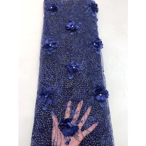 African 3D flower lace fabric 2021 high quality lace Nigeria tulle lace fabric wedding dress ZX37891