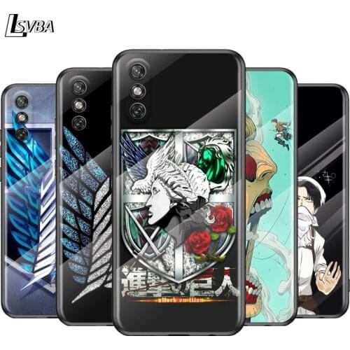 Anime Attack On Titan For Huawei Y6 Y7 Y9 Y5P Y6P Y8S Y8P Y9A P Smart Z 2019 2020 2021Tempered Glass Cover Phone Case