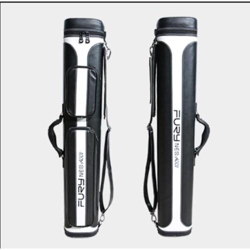 FURY FNA-CC-SP-1B Series Pool Cue 12 Holes Oval Case White/Black Carbon Fiber Look PVC Leather Professional Cue Accessories