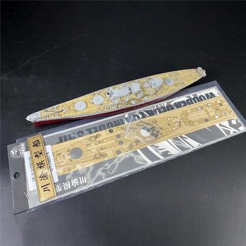 1/700 Scale Wooden Deck & Anchor Chain for Trumpeter 05734 USS North Carolina BB-55 Model Ship DIY Kits