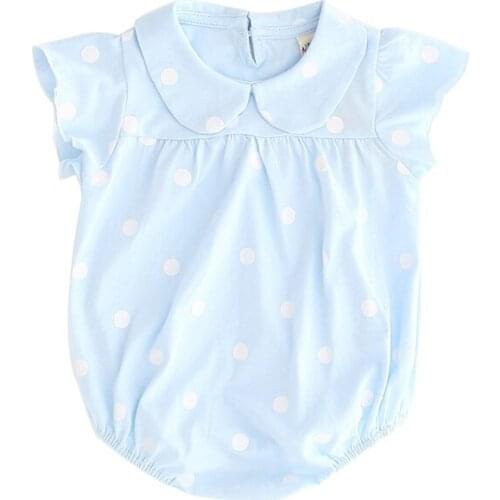 Infants Cotton Triangle Jumpsuit baby Newborn clothing Short Sleeved Romper Summer Toddler Flying sleeve lapels