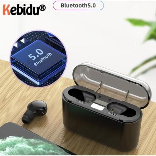 KEBIDU Bluetooth V5.0 Earbuds Wireless Earphones With LED Screen 2200mAh Charging Box With Microphone Support Sports Waterproof