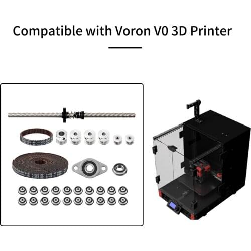 Belt Drive Kit GT2 Timing Belt F623 Bearing F688 20T Pulley 16T Idler Lead Screw Compatible with Voron V0 3DPrinter Motion Parts