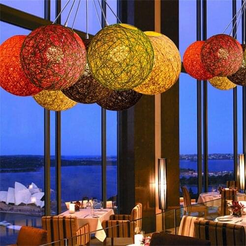 Round Concise Hand-woven Rattan Vine Ball Pendant Lampshade Light Lamp Shades Light Accessories(15cm Diameter)