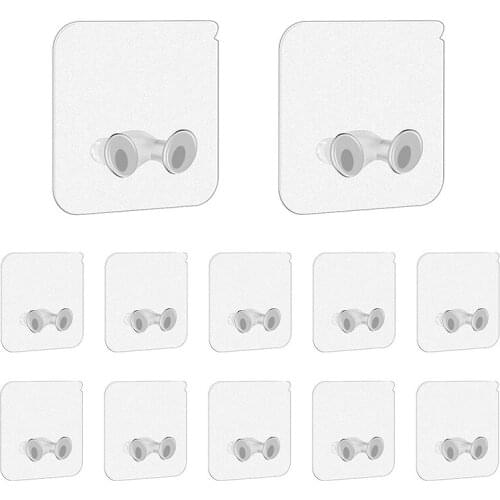 5/10/20pcs Adhesive Hooks Space Saver Rack Wall Hanger Shower Heavy Load Transparent Strong Self Hooks Kitchen Bathroom Gadgets