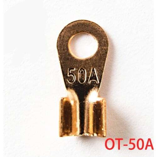 50Pcs 50A Copper Battery Cable Connector Terminal Crimping 4-10mm2 Wire