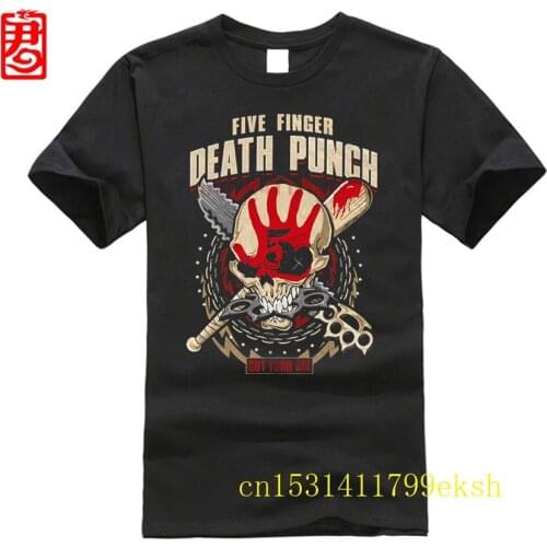New 5FDP Five Finger Death Punch Skull Army Logo Mens Black T-Shirt Size S-3XL T-Shirt Men Short Sleeve T Shirt Top Tee