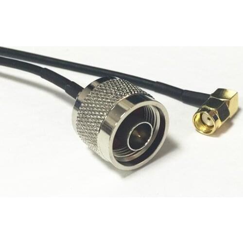 New Modem Coaxial Cable N Male Plug Connector Switch RP-SMA Male Plug Right Angle Connector RG174 Cable 20CM 8" Adapter