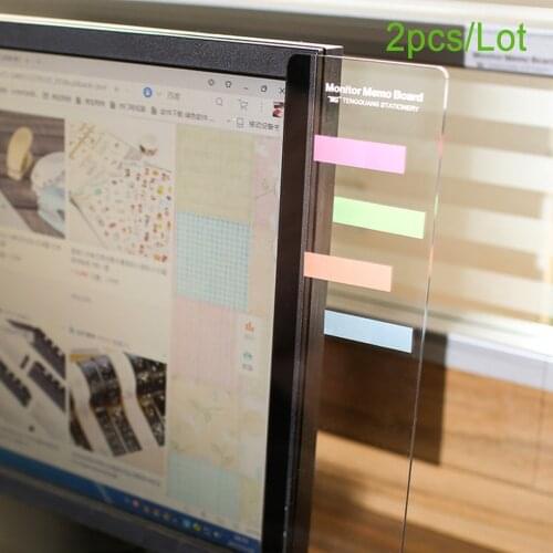 2PCS Plastic Monitor Message Memo Board for Sticky Notes Tabs Phones Computer PC bordes bord notice board plastic monitor
