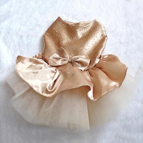 Pet Dog Puppy Bow Gauze Dress Skirt Cat Sequin Princess Clothes Apparel Pet Dog PuppyDress