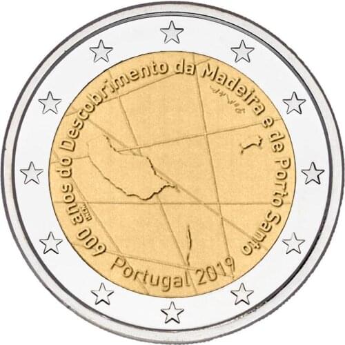 Portugal 2019 Madeira discovers 600 years 2 Euros Real Original Coins True euro Collection commemorative coin Unc