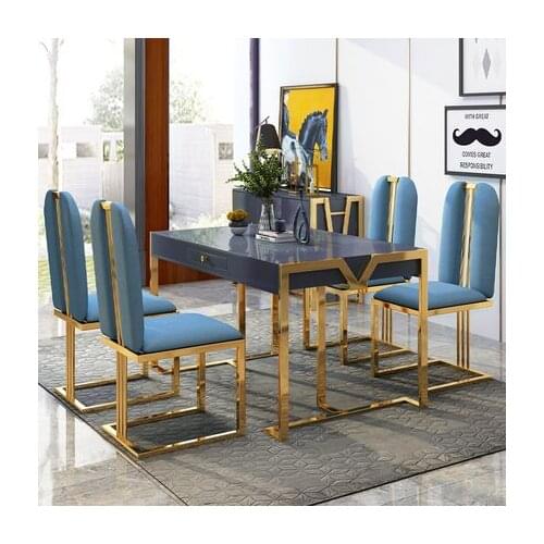 Post-modern minimalist dining table and chair Nordic style dining table tempered glass light luxury rectangular dining table