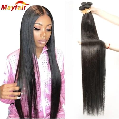 Human Hair Bundles Bone Straight 28 30 Inch 100% Remy Brazilian Hair Weft Long Double Drawn Weaves Extensions