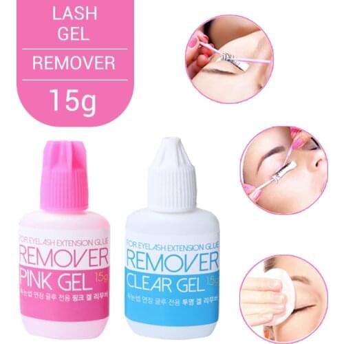 Korea Pink/Clear Gel Remover For Eyelash and Eyebrow Extensions Glue 15g eyelash extensions glue remover False lash makeup tools