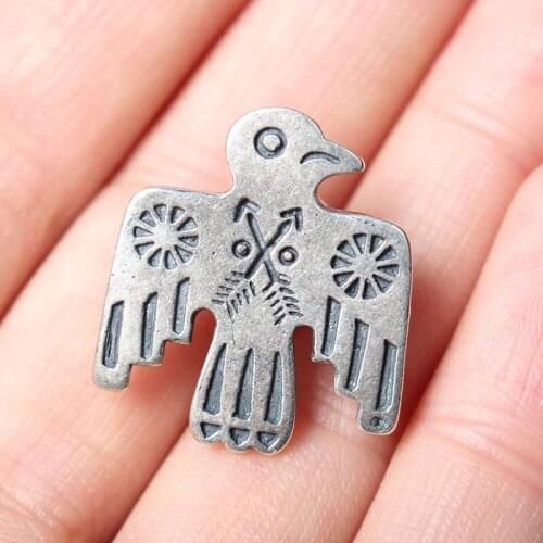SD925 Rock Can Roll Vintage Super Quality Sil Ver Navajo Thunderbird Brooch