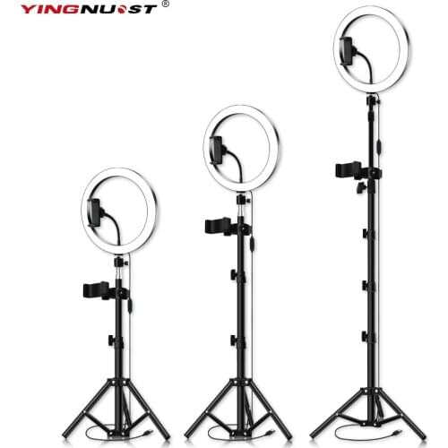 LED Ring Light 16/20/26cm 5600K Dimmable Selfie Ring Lamp With Tripod Phone Holder USB Plug Photo Studio Photography Lighting