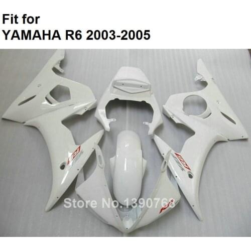 High Quality Plastic Fairings For YAMAHA YZF R6 2003 2004 2005 Classic White Motorcycle Fairing Kit R6 03 04 05 HZ36