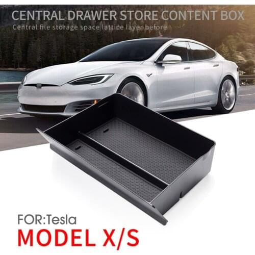 Car Front Center Console Storage Box Drawer Container Bin Arm Rest Organizer Case Tray Organizer For Tesla Model S/X 2012-2020