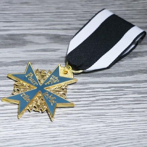 Spot Prussian Oak Leaf Blue Blue Iron Marx Maltese Cross Meritorious Bravery Medal Badge Collection #3047
