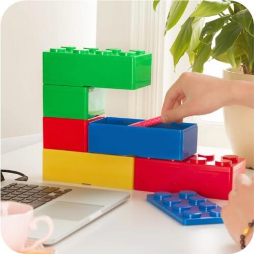1Pcs Creative Building Blocks Superimposed On The Desktop Storage Boxes, Women Cosmetics Boxes, Office Stationery Box