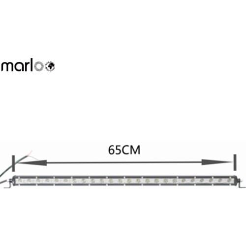 Marloo 1x Slim Light Bar 72W 26inch Single Row Thin LED Work Light Bar Spot Flood combo Beam for Off Road Jeep SUV 4WD SUV ATV