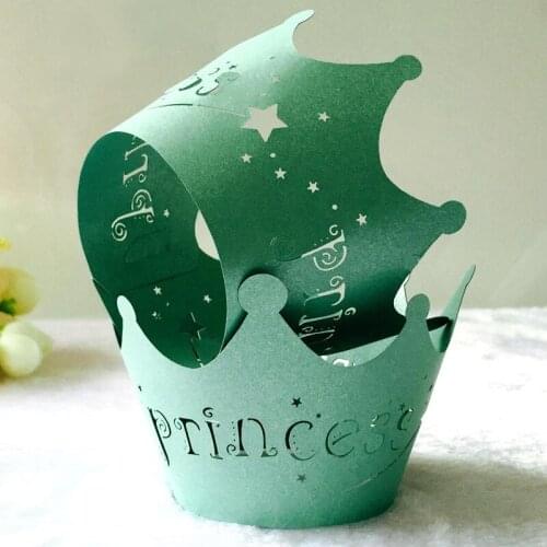 12Pcs Blue/Pink Princess Cupcake Wrapper Liner Gift Box Moon Cupcake Packaging Box Wedding Party Candy Box Container Holder