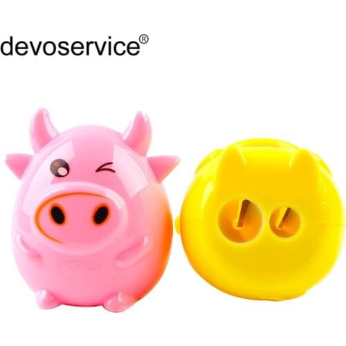 2Pcs Double Hole Plastic Pencil Sharpener Kawaii Pencil Sharpener School Chancery Supplies For Kids Student Painting Stationary