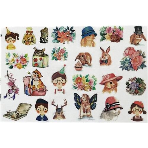 3 Sheets Kawaii Forest Animals Washi Paper Sticker Decorative Stick Label