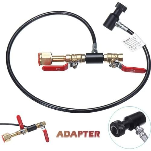36" Durable Soda water Tank/Cylinder Refill Station Filling Charging Adapter Hose Kit with Quick Release Valves