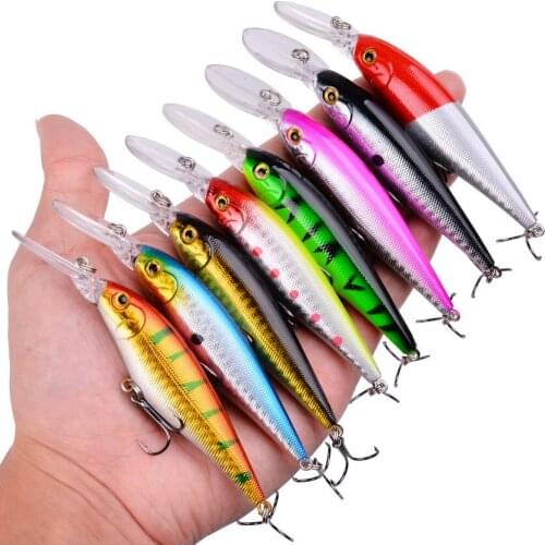 5PCS 11cm 10.3g Minnow Fishing Lure 3D Eyes Wobblers Artificial Hard Bait Treble Hooks Floating Carp Bass Fishing Tackle