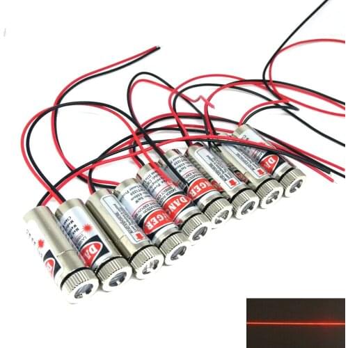9pcs Focusable 650nm 5mw Red Horizontal Line Laser Diode Module Aligment Positioning Lights 12x30mm