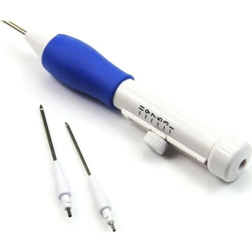 AIMA White+Blue Three Sized Embroidery needle Punch Needle Punching Punch Needle Tool Set