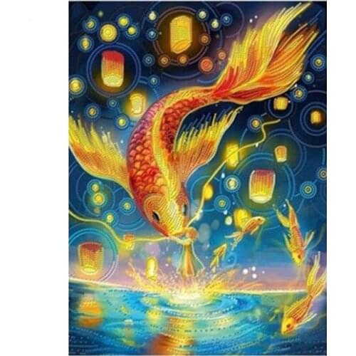 Diamond Embroidery Sale Full Drill Resin rhinestones Decor Home Mosaic Painting Gold Koi Fish 5D DIY Diamond Painting L563