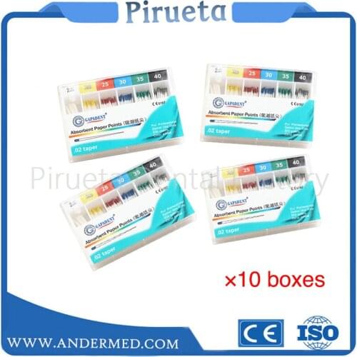 Free Shipping 10 boxes/2000pcs Dental Material Absorbent Paper Points Dentist Products 0.02 Taper