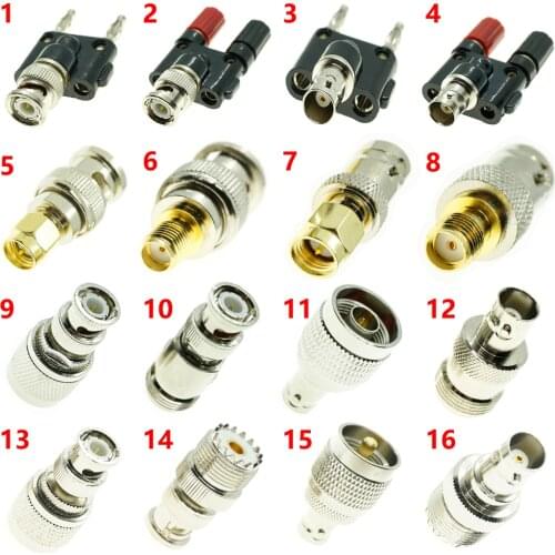BNC Male Female To SMA UHF N PL259 SO-239 2x BANANA male female RF Connector Adapter Test kit
