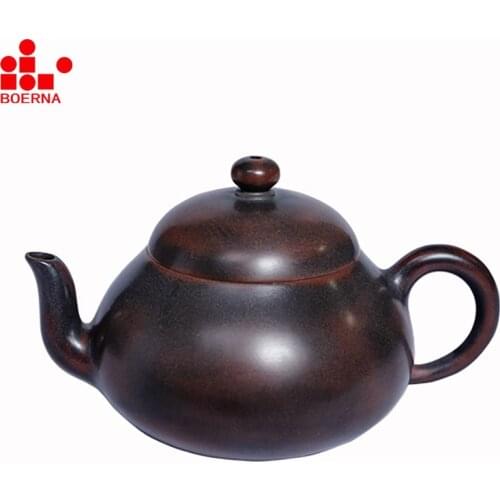 BOERNA 90-120ml Handmad Teapots No Yixing Teapot Nixing Filter Pottery Kettle Environmentally Clay Home Use for Puer oolong Tea
