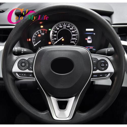 Color My Life Car Steering Wheel Button Panel Cover Trim Sticker for Toyota RAV4 RAV 4 Corolla Avalon 2019 2020 Accessories