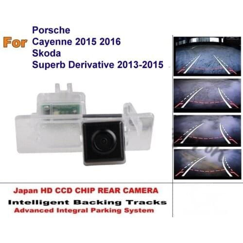For Porsche Cayenne For Skoda Superb Derivative 2013-2016 Intelligent Parking Tracks CCD Backup Reverse Car Rear View Camera